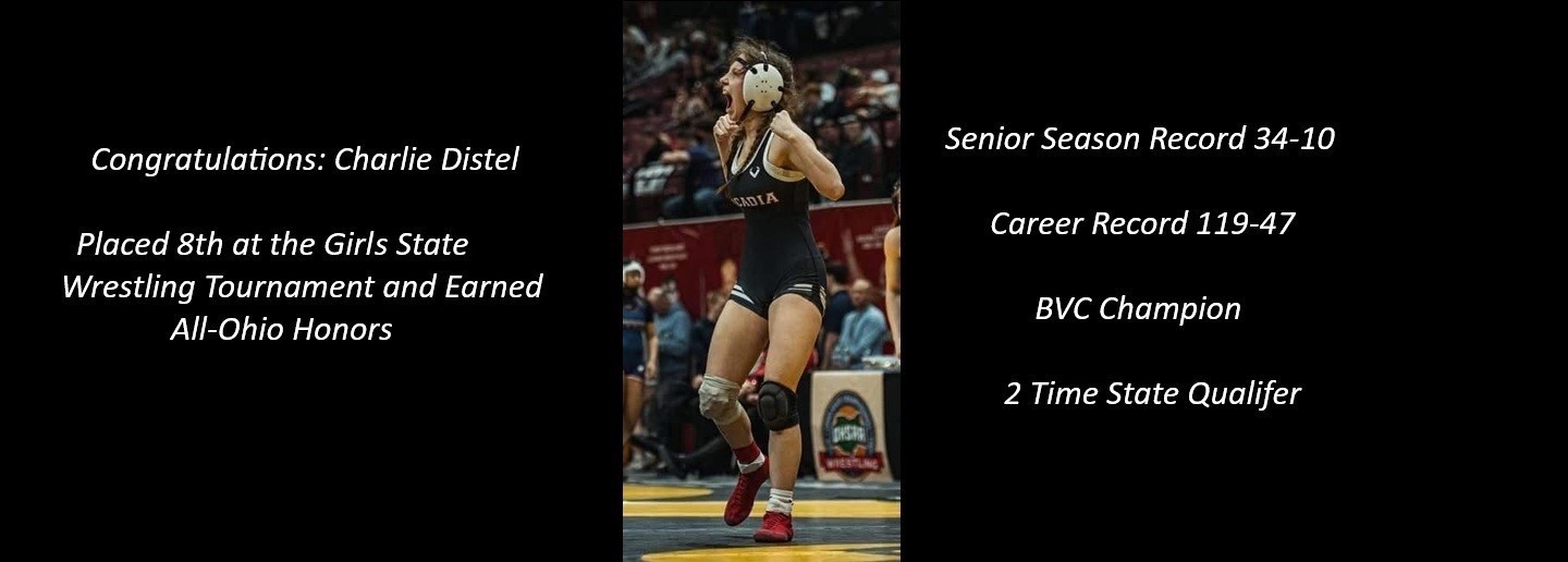 Charlie Distel 8th Place at Girls State Wrestling Tournament