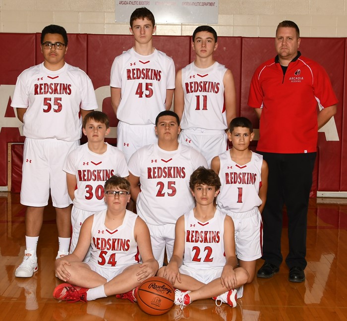 2022-23 Arcadia Redskins 8th Grade Basketball Team Photo