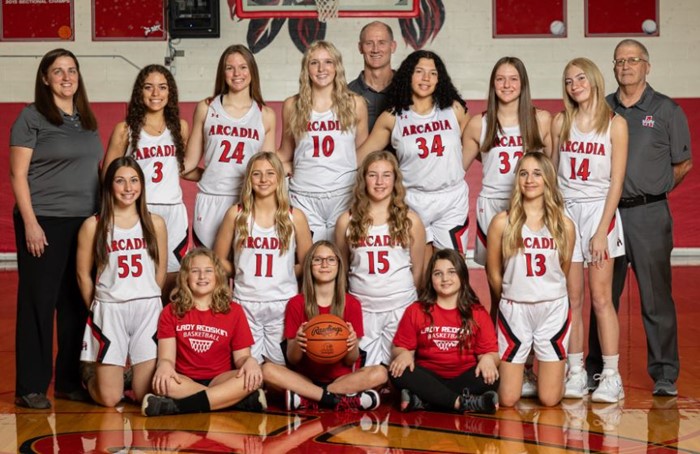 2023-24 Arcadia Lady Redskins Varsity Basketball Team