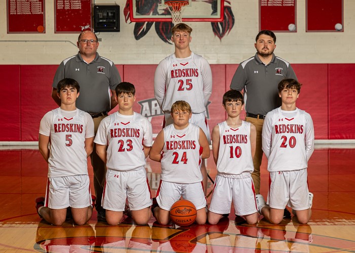 2023-24 Arcadia Redskins 8th Grade Basketball Team Photo