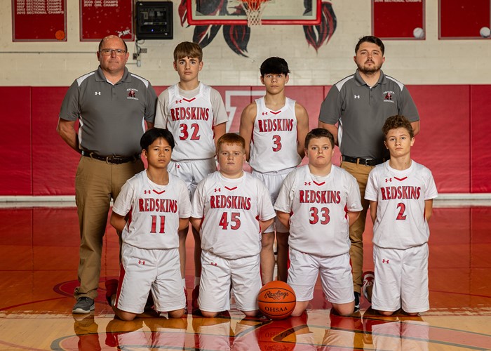 2023-24 Arcadia Redskins 7th Grade Basketball Team Photo