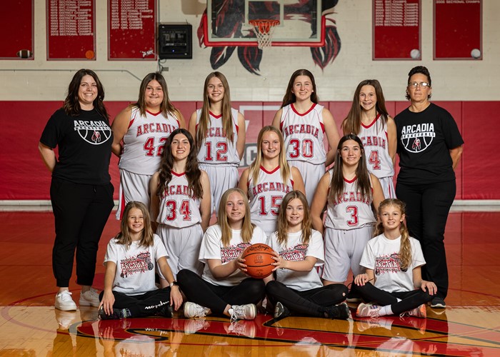 2023-24 Arcadia Lady RedskinsMS Basketball Team Photo