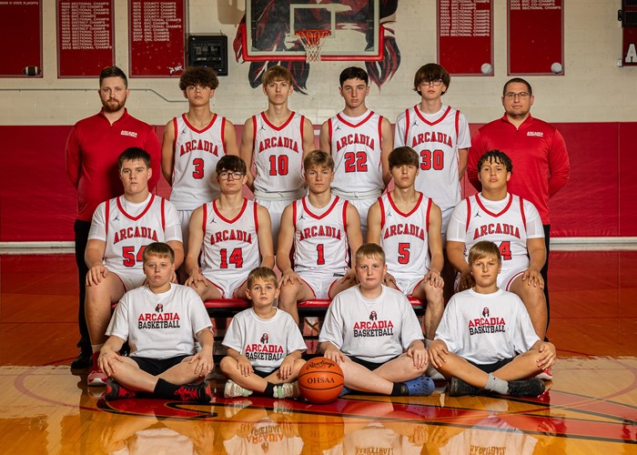 2023-24 Arcadia Redskins Varsity Basketball Team Photo