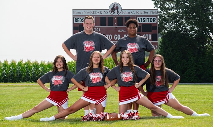 2023Arcadia Redskins Varsity Football Cheerleaders Squad Photo