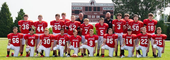 2023 Arcadia Redskins Middle School Football Team Photo